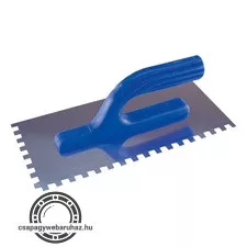 glettelőkanál, csempéző; 12,5×27cm (8×8mm-es fogazás), (műanyag nyél); rozsdamentes