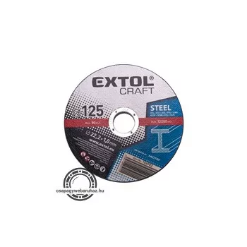   vágókorong acélhoz; 125×1,0×22,2mm, max. 12.200 ford/perc, (darabáras, de csak ötösével rendelhető)