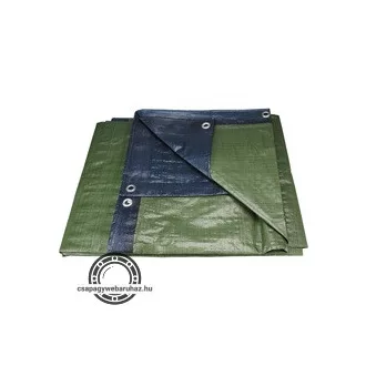  Takaróponyva, vízálló, de nem UV álló; 150g/nm, 10×15m névleges méret, valós méret: 9,8×14,8m, PE, lefűző lyukakkal EXTOL 14113