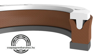 14X24X7 K151 szövetbetétes nagynyomású NBR+PTFE+POM rúdtömítés + támasztógyűrű