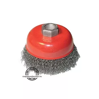   drótcsiszoló fazékkefe sarokcsiszolóhoz; M14×2 100mm, ford.: 8500, hullámos szálú