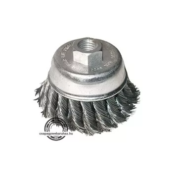  drótcsiszoló fazékkefe  sodort szálú ; sarokcsiszolóhoz, M14×2 két soros, 80mm, max. 12500 ford/perc