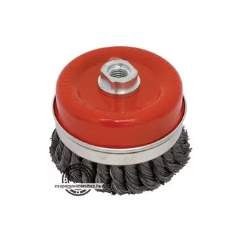   drótcsiszoló fazékkefe  sodrott erős; sarokcsiszolóhoz, M14×2, 100mm, max. 7000 ford/perc