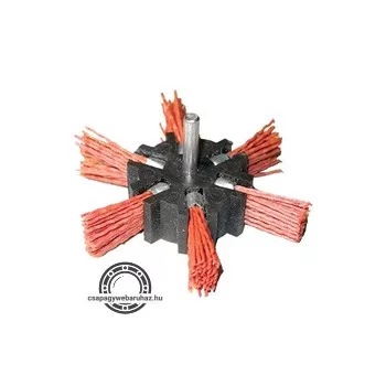   PVC csiszoló körkefe; 100mm, 6mm-es csap, fúróba fogható, max. 4500 ford./perc