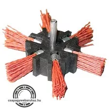 PVC csiszoló körkefe; 100mm, 6mm-es csap, fúróba fogható, max. 4500 ford./perc