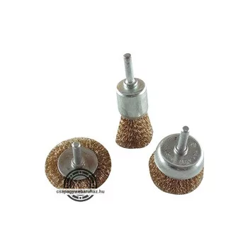   drótcsiszoló körkefe fazékkefe készlet; O 6mm-es csap, fúróba fogható, max. 4500 ford/perc