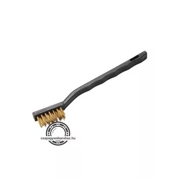  kis sárgaréz kefe, 3 soros, 175mm, sárgaréz hullámos huzal, PP fogantyú