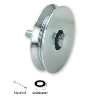   401.80 Egycsapágyas “Y” profilú tolókapugörgő tengellyel, horganyzott