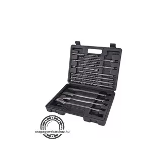   Betonfúró és véső készlet SDS PLUS; 13db, 6,8,10/160mm, 8,10,12/210mm, 10,12,14/260mm, lapos 20,40/250mm, hegyes, horony EXTOL 23951