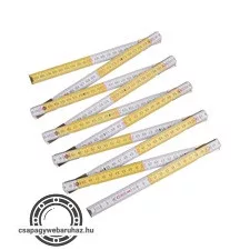 mérővessző; (colstok/zollstock) 2m, fa, kihajtható, fehér