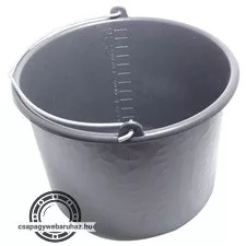habarcsos vödör; 12 liter,fekete műanyag
