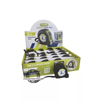 mérőszalag, gumírozott, 1 stoppos; 2m×16mm