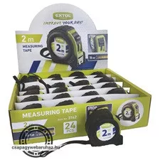 mérőszalag, gumírozott, 1 stoppos; 2m×16mm