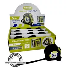 mérőszalag, gumírozott, 1 stoppos; 5m×19mm