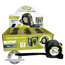 mérőszalag, gumírozott, 1 stoppos; 7,5m×25mm