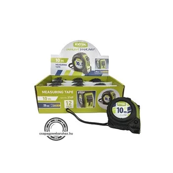 mérőszalag, gumírozott, 1 stoppos; 10m×25mm