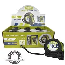 mérőszalag, gumírozott, 1 stoppos; 10m×25mm