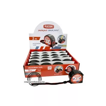 mérőszalag, gumírozott, 2 stoppos; 2m×16mm