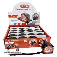 mérőszalag, gumírozott, 2 stoppos; 2m×16mm