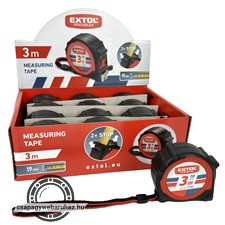 mérőszalag, gumírozott, 2 stoppos; 3m×19mm