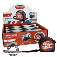 mérőszalag, gumírozott, 2 stoppos; 5m×19mm