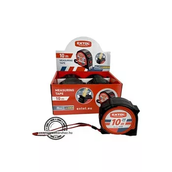 mérőszalag, gumírozott, 2 stoppos; 10m×25mm