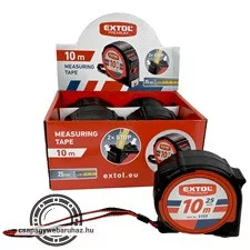 mérőszalag, gumírozott, 2 stoppos; 10m×25mm