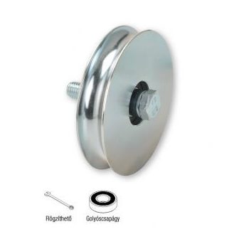   400.100/20 Egycsapágyas “U” profilú tolókapugörgő tengellyel, horganyzott