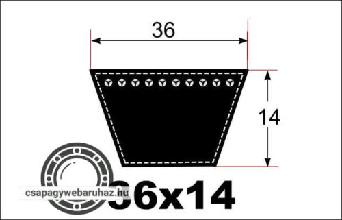 36X14X1140 LI DTE RIPE ékszíj