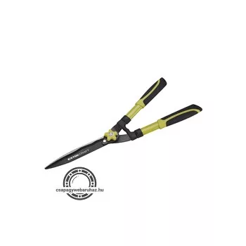   sövényvágó olló; egyenes, 540 mm, festett acél penge, műanyag borítású nyél