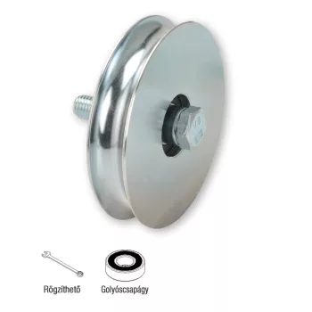   400.70/16 Egycsapágyas “U” profilú tolókapugörgő tengellyel, horganyzott , Combi Arialdo