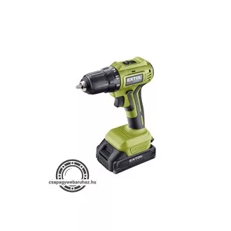   Akkus fúrócsavarozó, Power Share, 20V, kefementes motor, kofferban; 2db 2000 mAh Li-ion akku + 1 db töltő EXTOL 402450