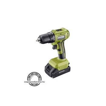   akkus fúrócsavarozó, Power Share, 20V, kefementes motor, kofferban; 2db 2000 mAh Li-ion akku + 1 db töltő