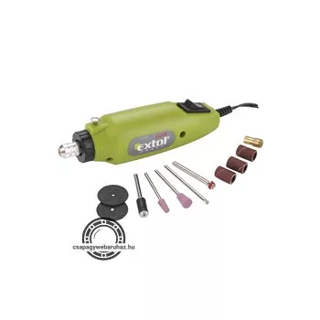   mini köszörű és fúrógép + tartozékok, 12V; 12.000 ford/perc