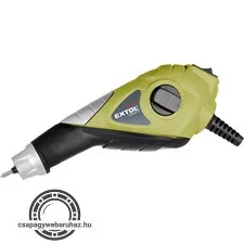 mini gravírozó gép, 6.000 ford/perc, 13 W; volfrám karbid (vídia) gravírozó hegy, szabályozható mélység