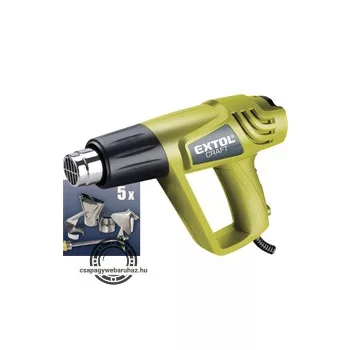   hőlégfúvó, 2000W két fokozatú, 1000W/2000W; 350/550°C, 300/500 L/perc, kofferban, tartozékokkal