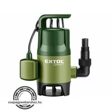 szennyvíz búvárszivattyú, 400W, úszókapcsolóval, Extol Craft, szállító teljesítmény: 7,5 m3/h, max. száll. 5 m