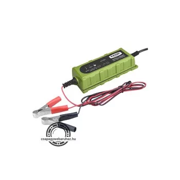   akkutöltő, autós, mikroprocesszoros, intelligens; 1 Amp, 4-100Ah, DC 12V/6V