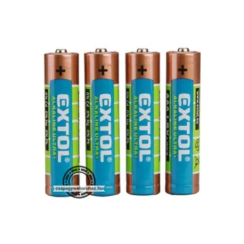   elem klt. 4 db, alkáli, 1,5V, méret: AAA (LR03); hosszú étettartam, bliszteren