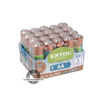   elem klt. 20 db, alkáli, 1,5V, méret: AA (LR6); hosszú étettartam, 10×2db-os kínálóban