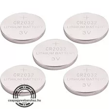gombelem klt. 5 db, Lítium, 3V, méret: (CR2032); hosszú étettartam, bliszteren