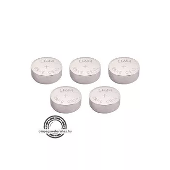   gombelem klt. 5 db, alkáli, 1,5V, méret: (LR44/AG13); hosszú étettartam, bliszteren