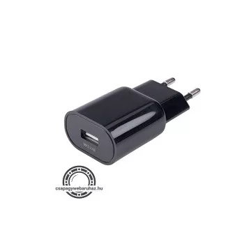 hálózati USB töltő adapter, 2,4A / 12W, kábel nélkül