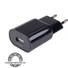hálózati USB töltő adapter, 2,4A / 12W, kábel nélkül