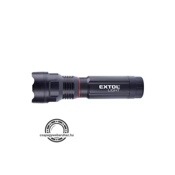   LED lámpa, 3W XPE+3 W COB, 100Lm+150Lm;teleszkópos, 3 funkció (teljes/fél fényerő, villogás), műanyag ház, elem nélkül