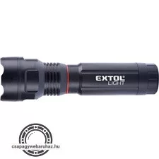LED lámpa, 3W XPE+3 W COB, 100Lm+150Lm;teleszkópos, 3 funkció (teljes/fél fényerő, villogás), műanyag ház, elem nélkül
