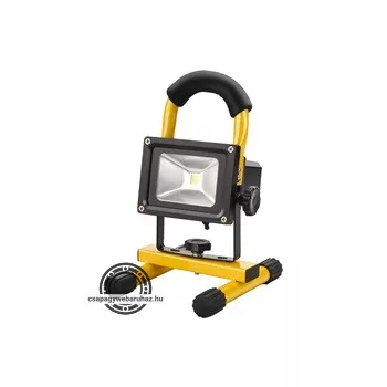  hordozható LED lámpa (reflektor), 10W, 800 lm; IP65, Li-ion akkus tölthető
