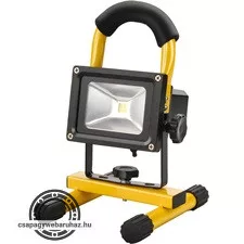 hordozható LED lámpa (reflektor), 10W, 800 lm; IP65, Li-ion akkus tölthető