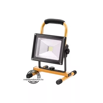   hordozható LED lámpa (reflektor), 10/20W; 1400 Lm, IP65, Li-ion akkus, 4400 mAh, tölthető: 230V és 12V is, 1,5kg