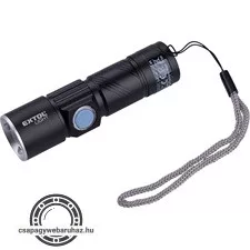 LED lámpa, 3 W, XPE LED; 150 Lm, ALU ház, zoom, újratölthető Li-ion akkus, 450 mAh